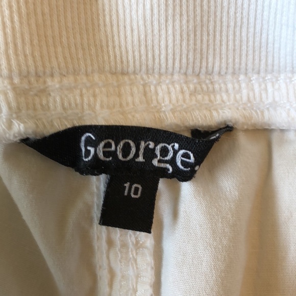 GEORGE SIZE 10 WOMEN’S WHITE CAPRIS ADJUSTABLE LENGTH ELASTIC WAIST - #073 - Picture 3 of 7